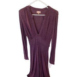 Park Vogel Purple Long Sleeve Jersey Maxi Womens Dress Size 3